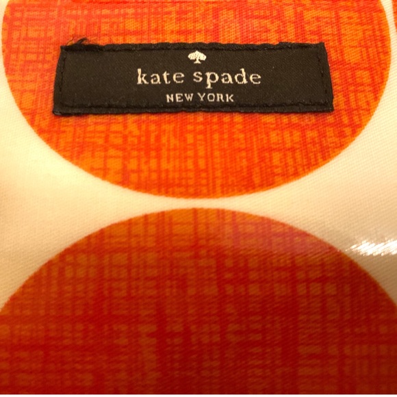 Sold ♠️🧡 Kate Spade Orange Cream Polka Dot Cosmetic Bag - Picture 2 of 5